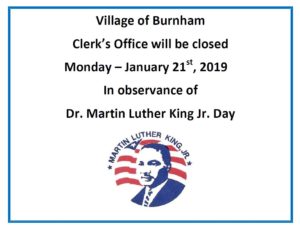 Dr. Martin Luther King Jr. Day - Village Office Closed